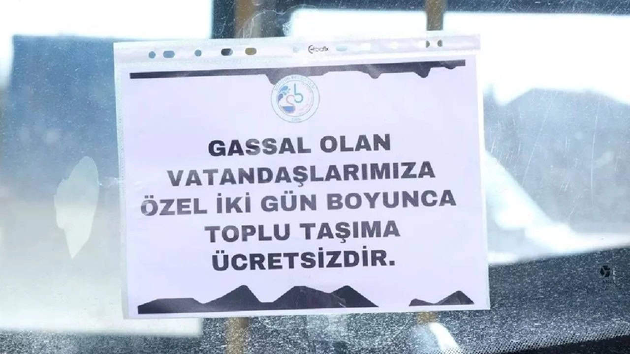 Gassallara Özel AyrıcalıkToplu Taşıma İki Gün Ücretsiz